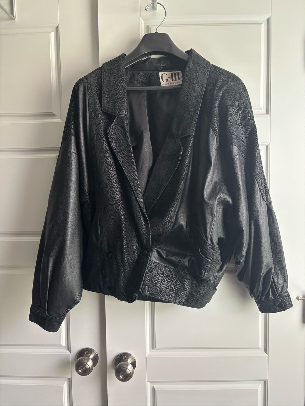 Black Leather Bomber Jacket